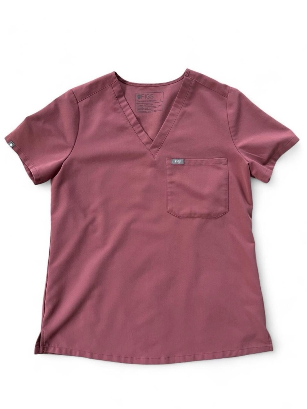 FIGS Catarina One-Pocket Scrub Top Small Mauve Pink V-Neck